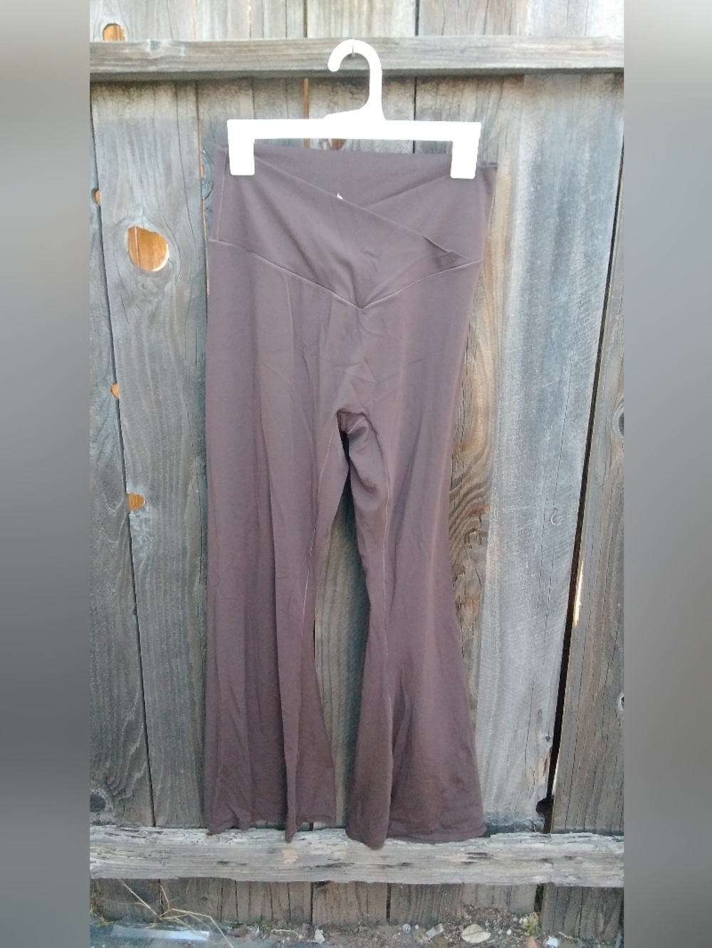 Sunzel Flare Yoga Pants Brown Womens XL Crosswaist - Picture 2 of 4